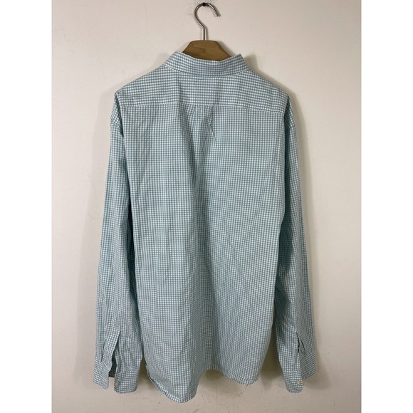 J Crew Mens Secret Wash Shirting Button Shirt Slim Fit Green Gingham Sz 2XL XXL - Picture 3 of 6